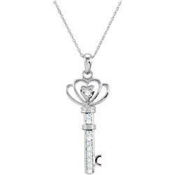 Family Key of Love Pendant with Chain