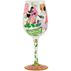 Hand-Painted Domestic Diva Wine Glass