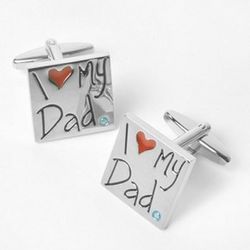 I Love My Dad Cufflinks with Personalized Case