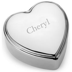 Personalized Silver-Plated Heart Trinket Box