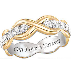 Love is Forever White Sapphire Infinity Eternity Ring
