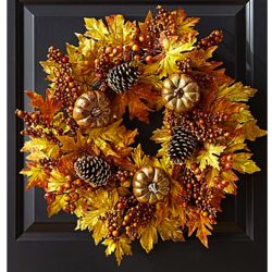 Autumn Faux Pumpkin Wreath
