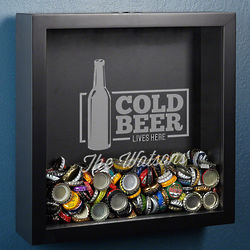 Cold Beer Lives Here Custom Shadow Box