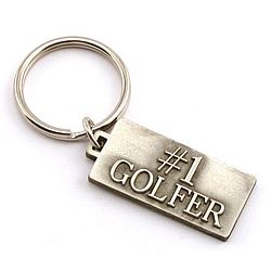 Personalized #1 Golfer Pewter Key Chain