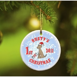 Personalized Puppy's First Christmas Ornament