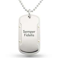 18k Gold Accented Dog Tag