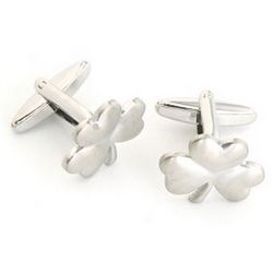 Three Leaf Clover Cufflinks with Personalized Case