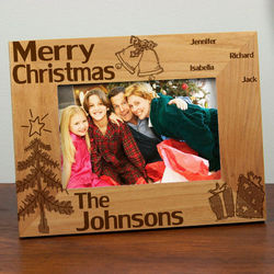 Family Christmas Personalized Wood Picture Frame