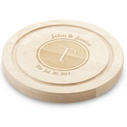 Round Maple Cutting Board with Shadow Stamp