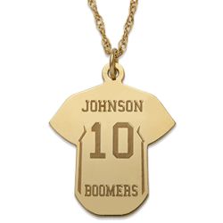 Personalized Gold-Plated Baseball Jersey Necklace