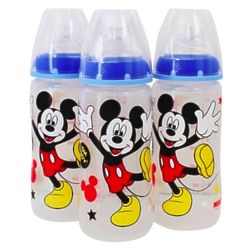 3 Mickey Mouse Wide Neck Baby Bottles