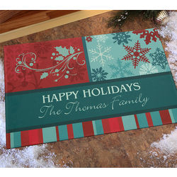 Personalized Happy Holidays Doormat