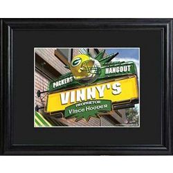 Personalized Green Bay Packers Pub Sign Framed Print