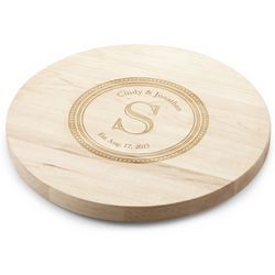 Lazy Susan Maple Cutting Board with Beaded Stamp