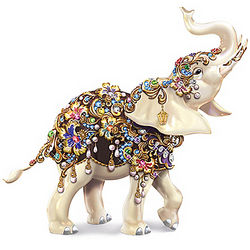 Thomas Kinkade Radiant Art Swarovski Elephant Figurine