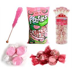 Assorted Pink Candy Buffet