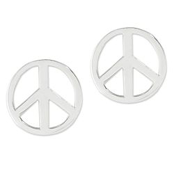 Sign of Peace Sterling Silver Stud Earrings