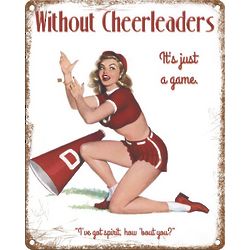 Cheerleader Pin Up Personalized Metal Sign