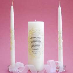 Oval Lace 1 Corinthians Unity Candle Set