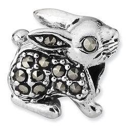 Sterling Silver Bunny with Marcasite Celebration Bead