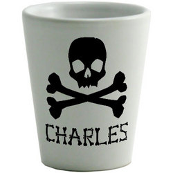 Skull and Crossbones Personalized Shot Glass