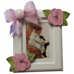 Ribbon and Pink Roses Picture Frame