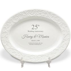 Personalized Lenox 25th Wedding Anniversary Oval Platter