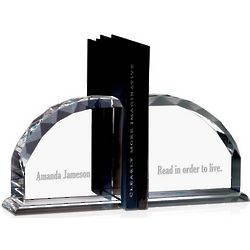 Personalized Crystal Bookends