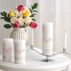 Personalized Popular Deluxe Ivory Unity Candle Set