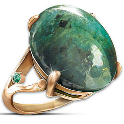 15 Carat Emerald Legend Ring in 18K Gold Plate