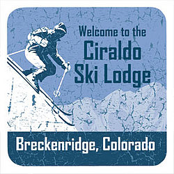 Personalized Ski Lodge Coaster Set