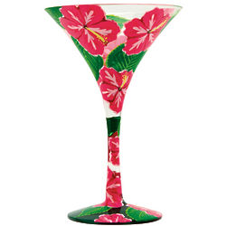 Hibiscus Martini Glass