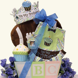 Baby's 1st Birthday Gift Basket for Boy