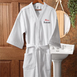 Hers Embroidered Velour Spa Robe