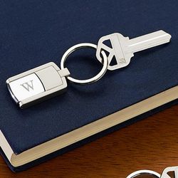 Personalized Brushed Silver Finish USB Keychain