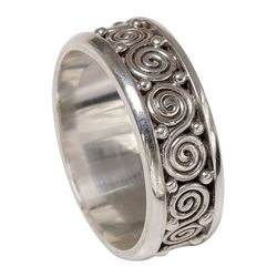 Miracle Spirals Sterling Silver Band Ring