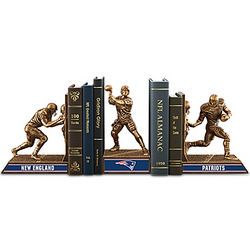 New England Patriots Sculptural Bookends in Cold-Cast Bronze