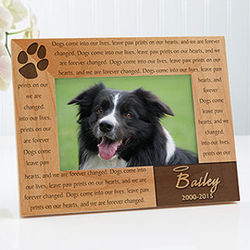 Paw Prints On Our Heart Personalized Pet Memorial Picture Frame