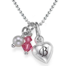 Personalized Initial Heart Charm Necklace