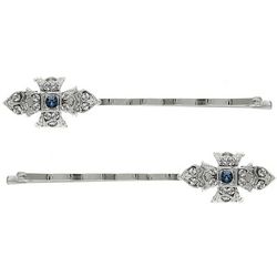 Downton Abbey Blue Crystal Hair Pins