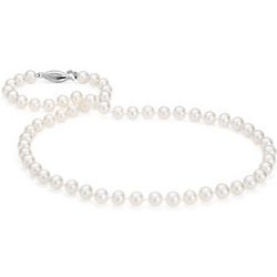 Freshwater Cultured Pearl Strand with 14k White Gold Necklace