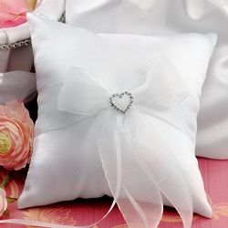 Sparkling Hearts Wedding Ring Pillow