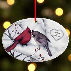 Personalized Loving Cardinals Couple Ornament