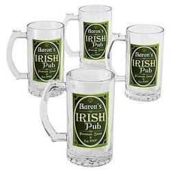 Personalized Irish Pub Beer Mug Set