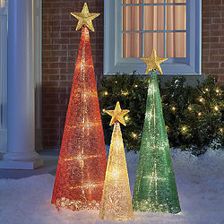 3 Christmas Lantern Trees
