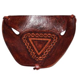 Brown Pyramid Chains Leather Catch-All