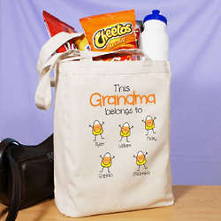 Personalized Halloween Candy Corn Canvas Tote Bag