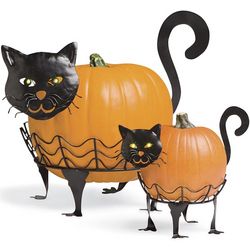 Bright-Eyed Cat Pumpkin Holders