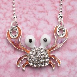 Crab Rhinestone Necklace