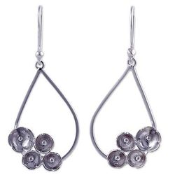 Raindrop Bouquet Sterling Silver Dangle Earrings